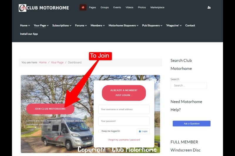 club motorhome videos joining club